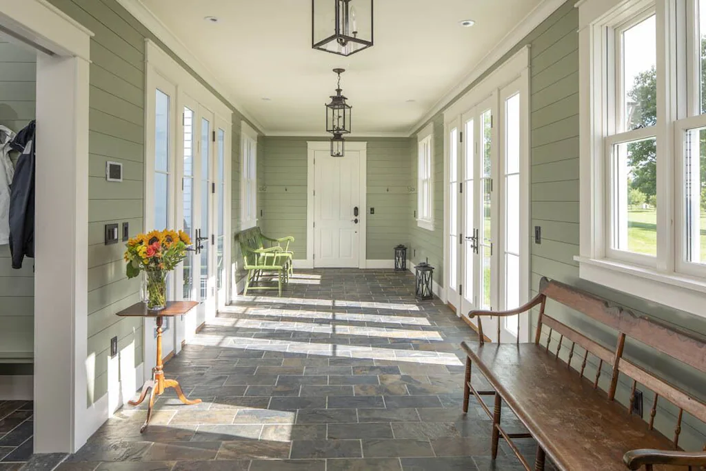 The sun hits the inside of the home.