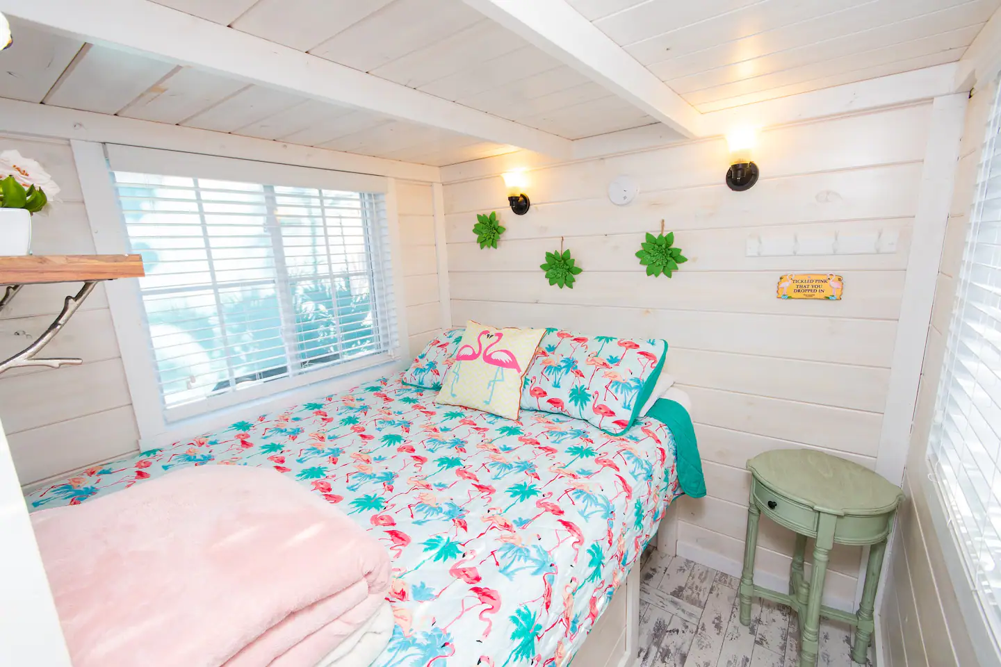 The loft bed is very cozy.