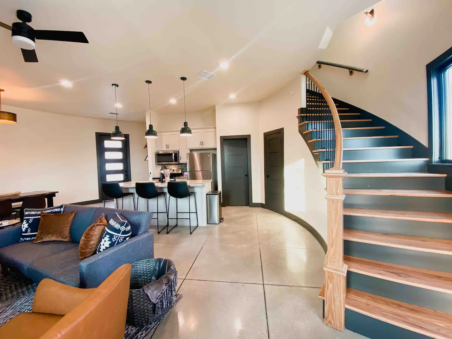 Living room and kitchen area
