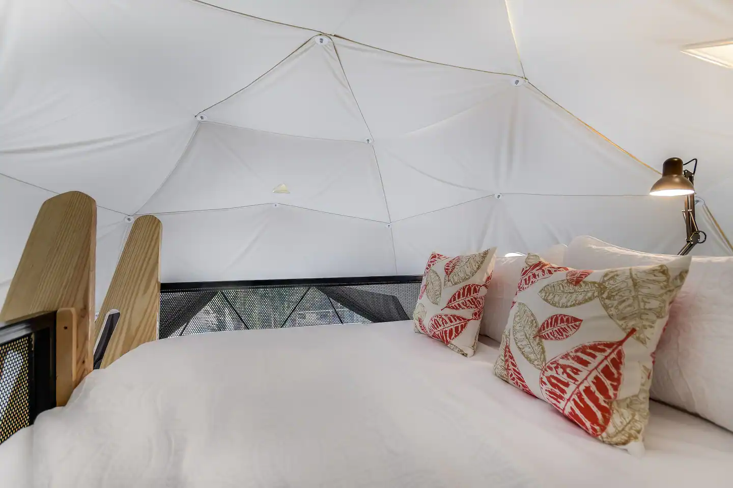The loft/mezzanine has a queen-size mattress.