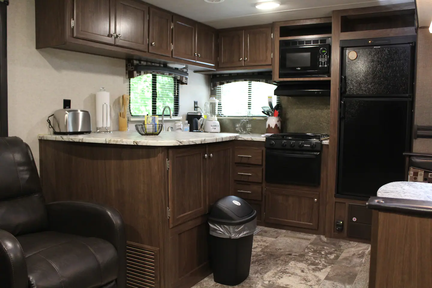 All of your basic culinary needs are met in this kitchen!