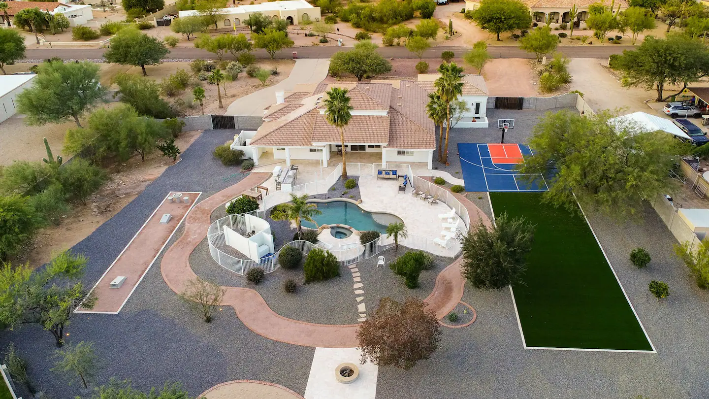 Bird's-eye View of Paradise Heights Retreat.