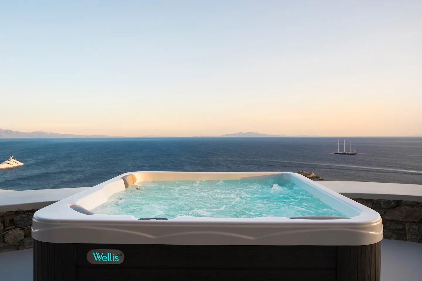 Refreshing outdoor hot tub to unwind and enjoy.