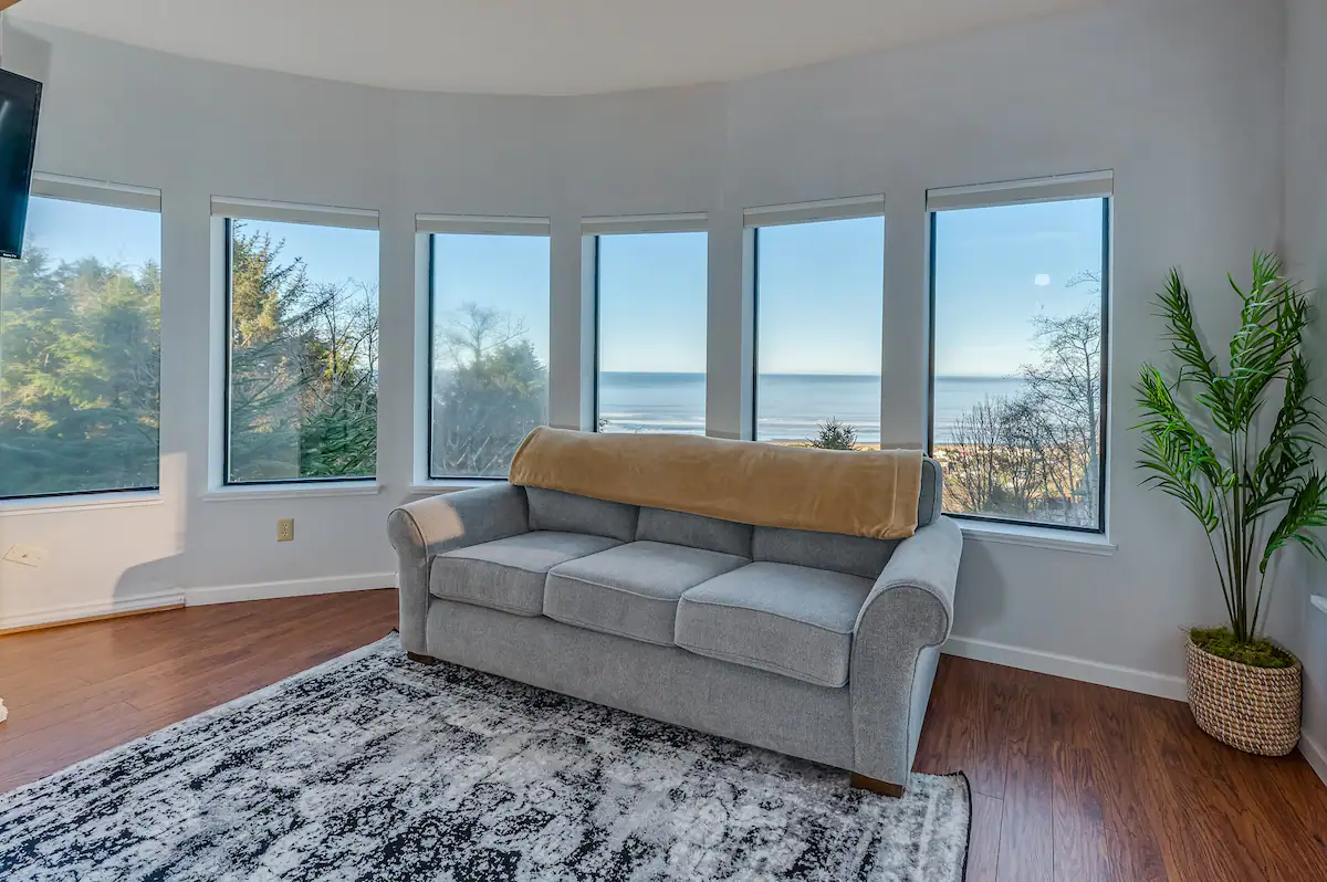 Separate in-law apartment has a bunk bed, writing desk, full kitchen, family room and a master suite with ensuite bath.