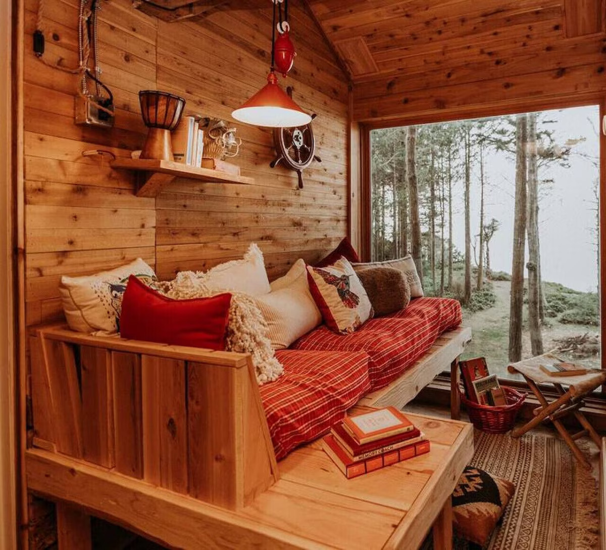 Couch overlooking the beautiful view of water
