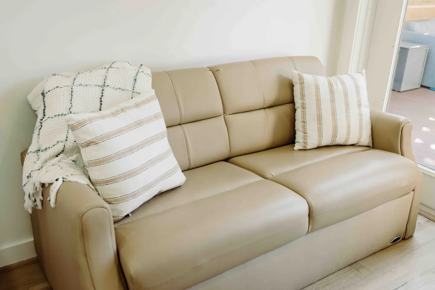 This sofa pulls out to a small bed - perfect for a young child