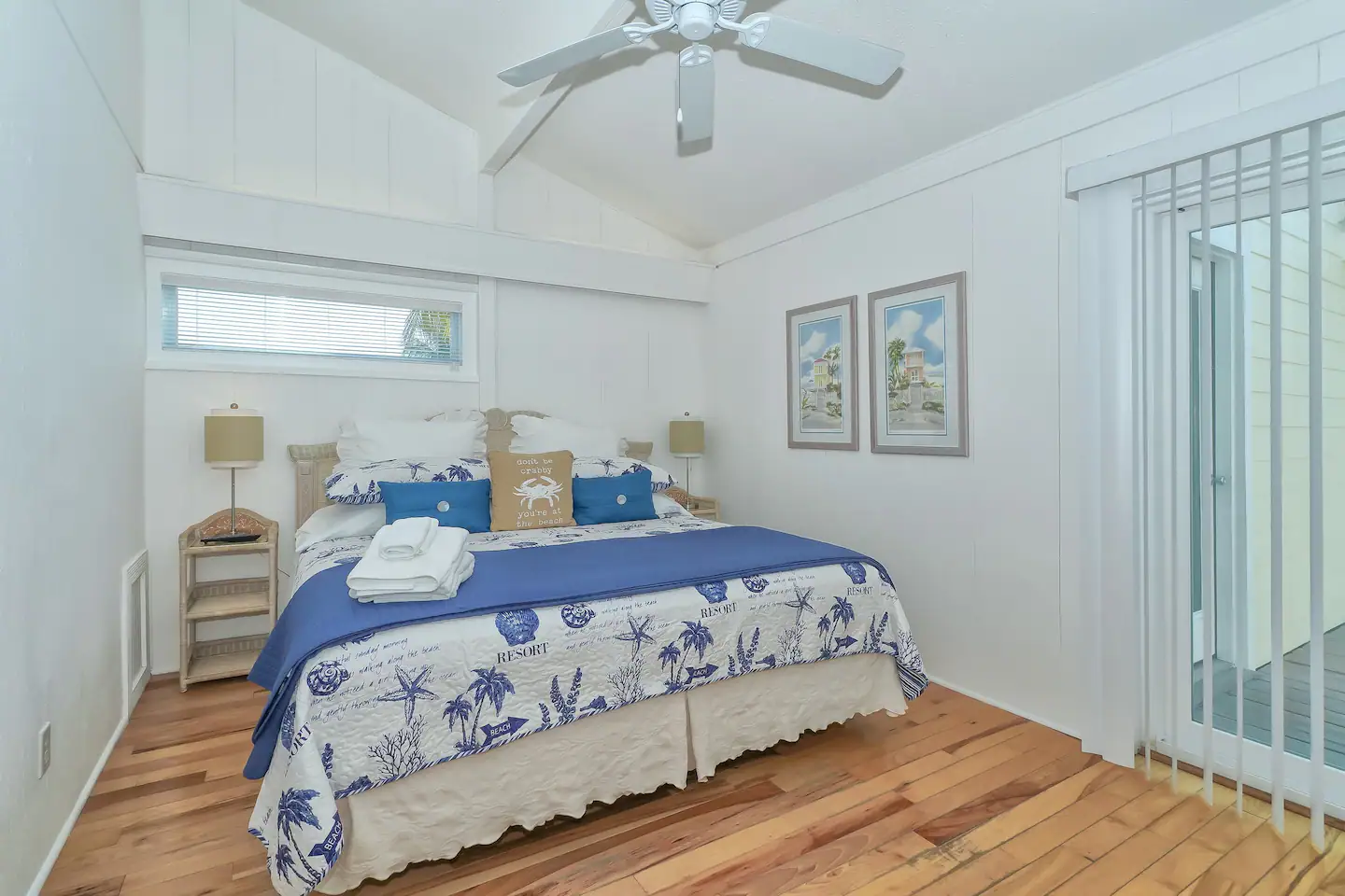 Master bedroom with king size bed.