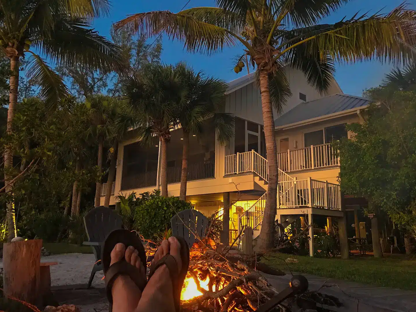 Beach side evening fire
