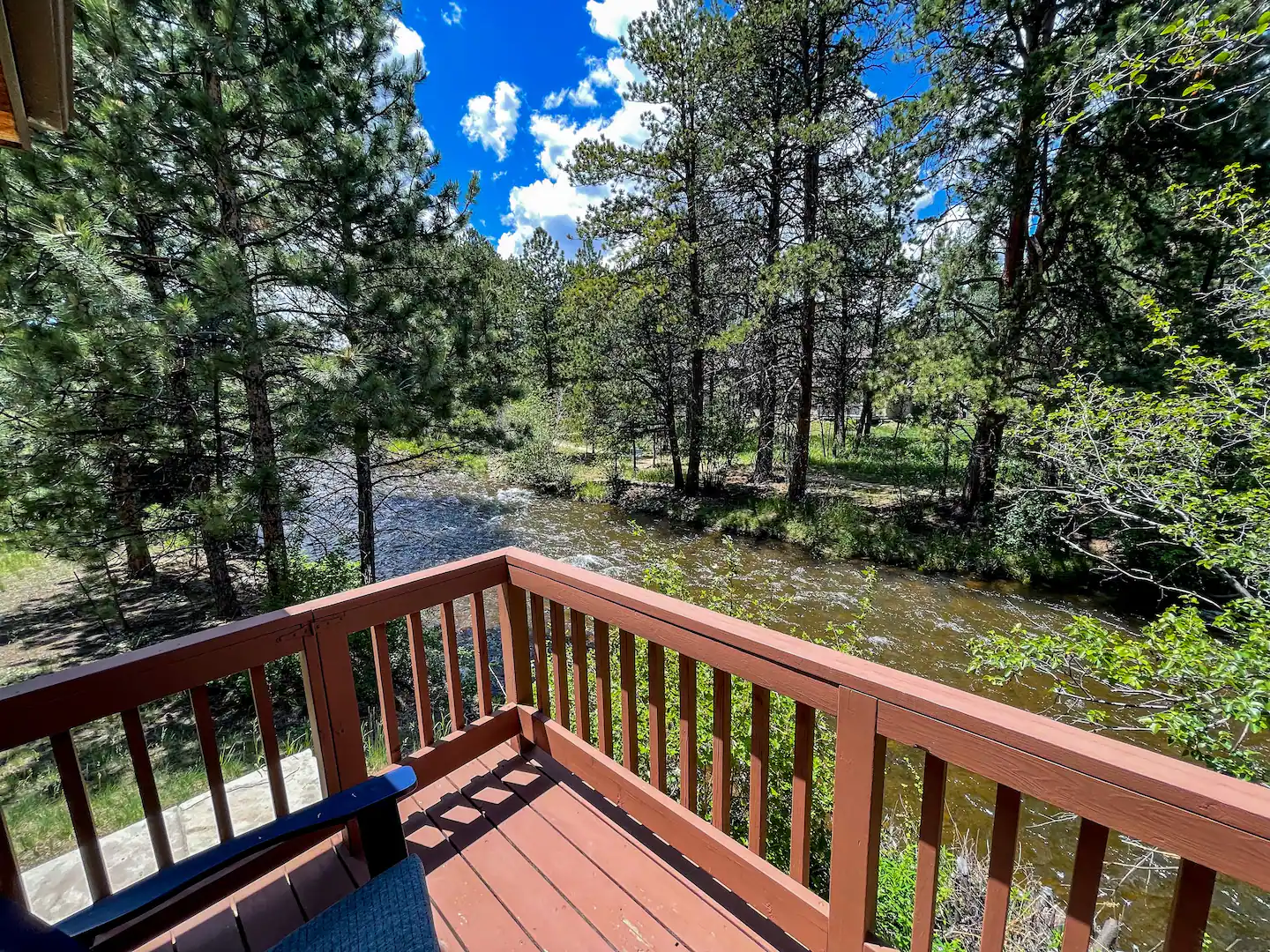 Patio overlooking the river.