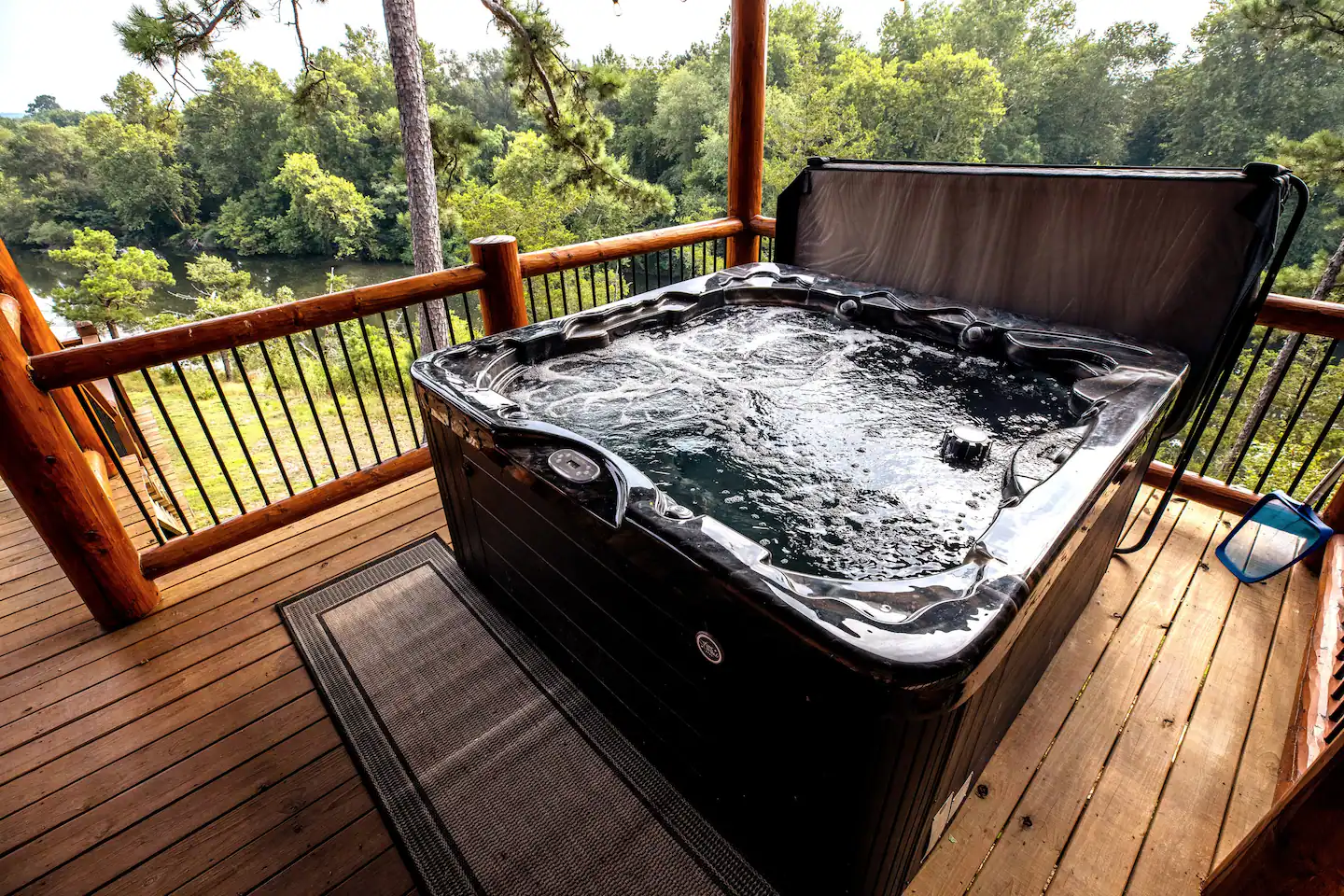 Soak and Relax and listen to the sounds of the river below.