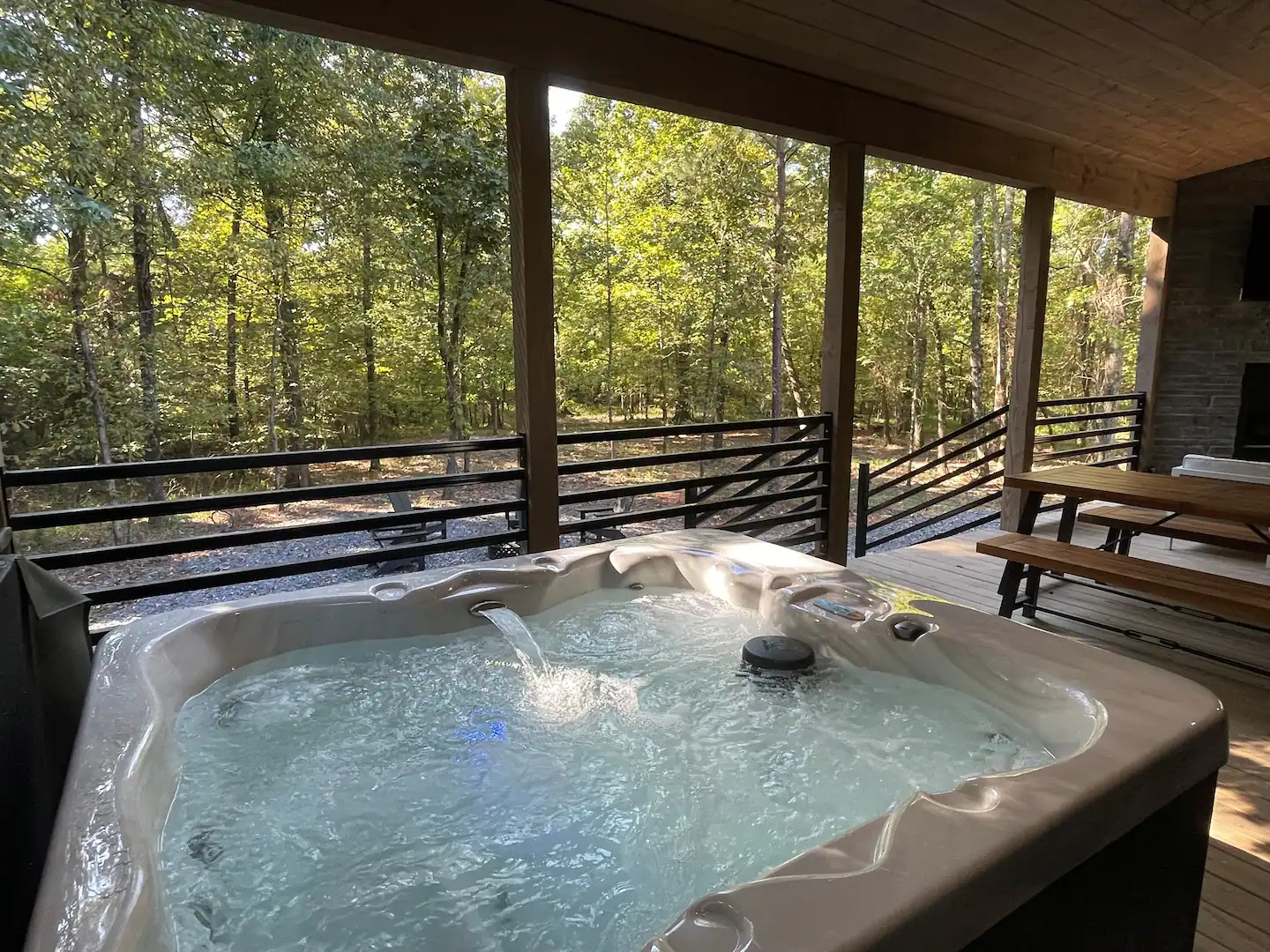Enjoy and relax the hot tub and its jets.
