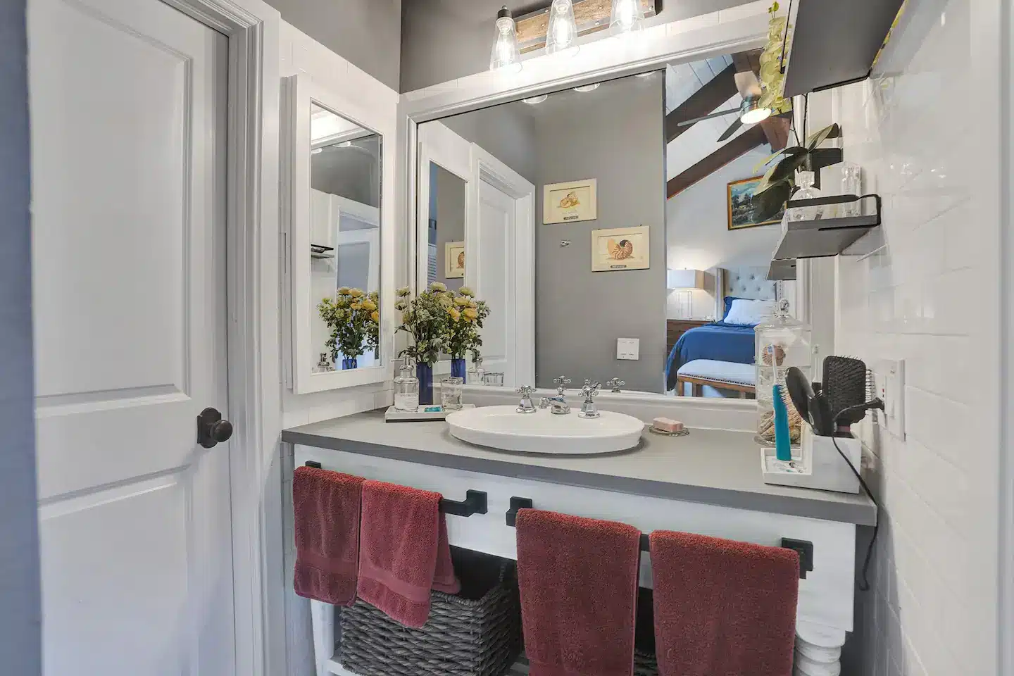 Second bedroom & bathroom sits loft-style on the second floor.