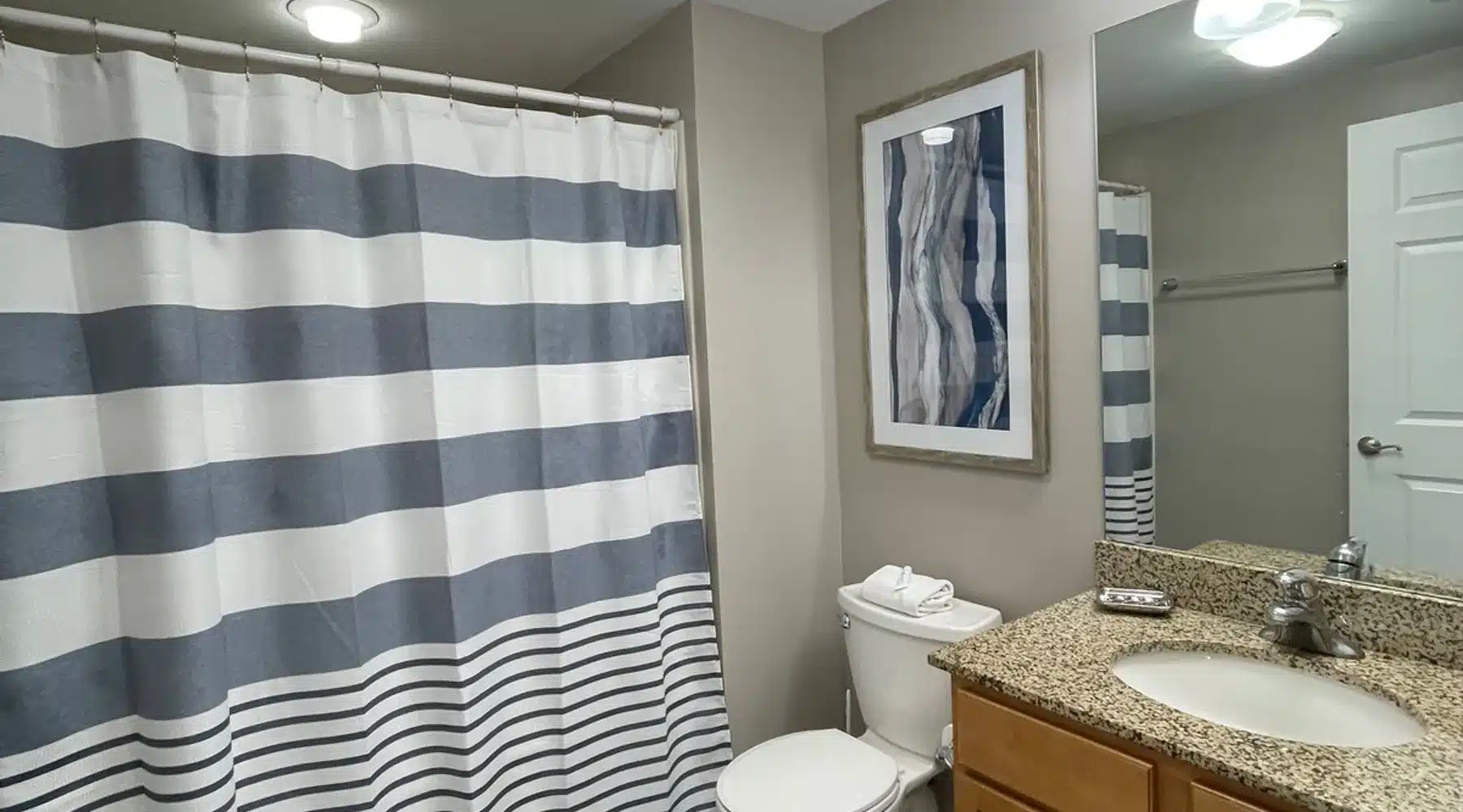 Private bathroom with a shower.