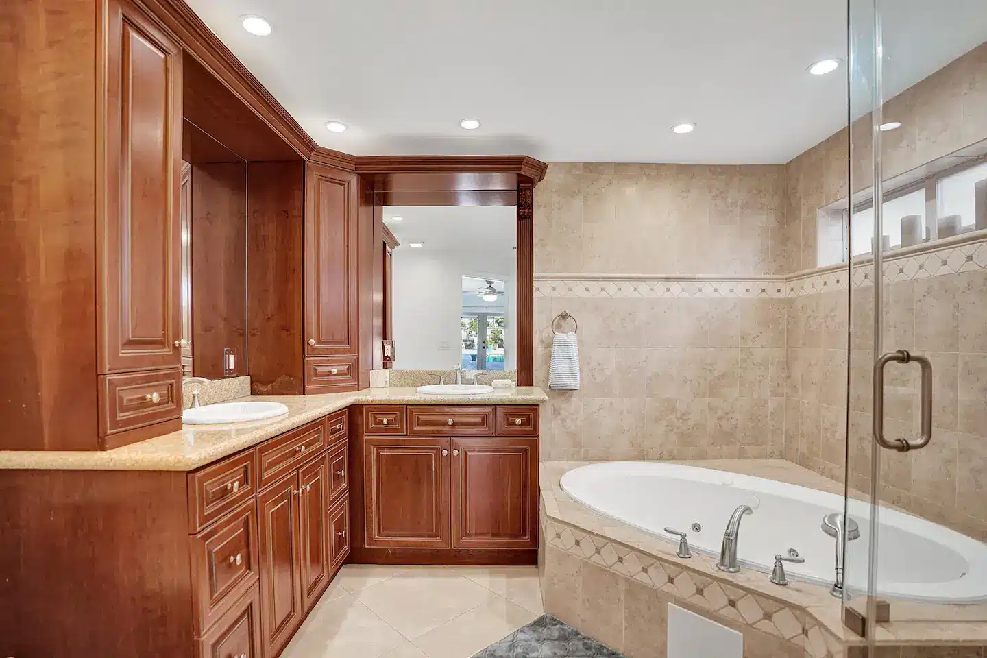 His and Her's Sinks in the master suite bathroom.