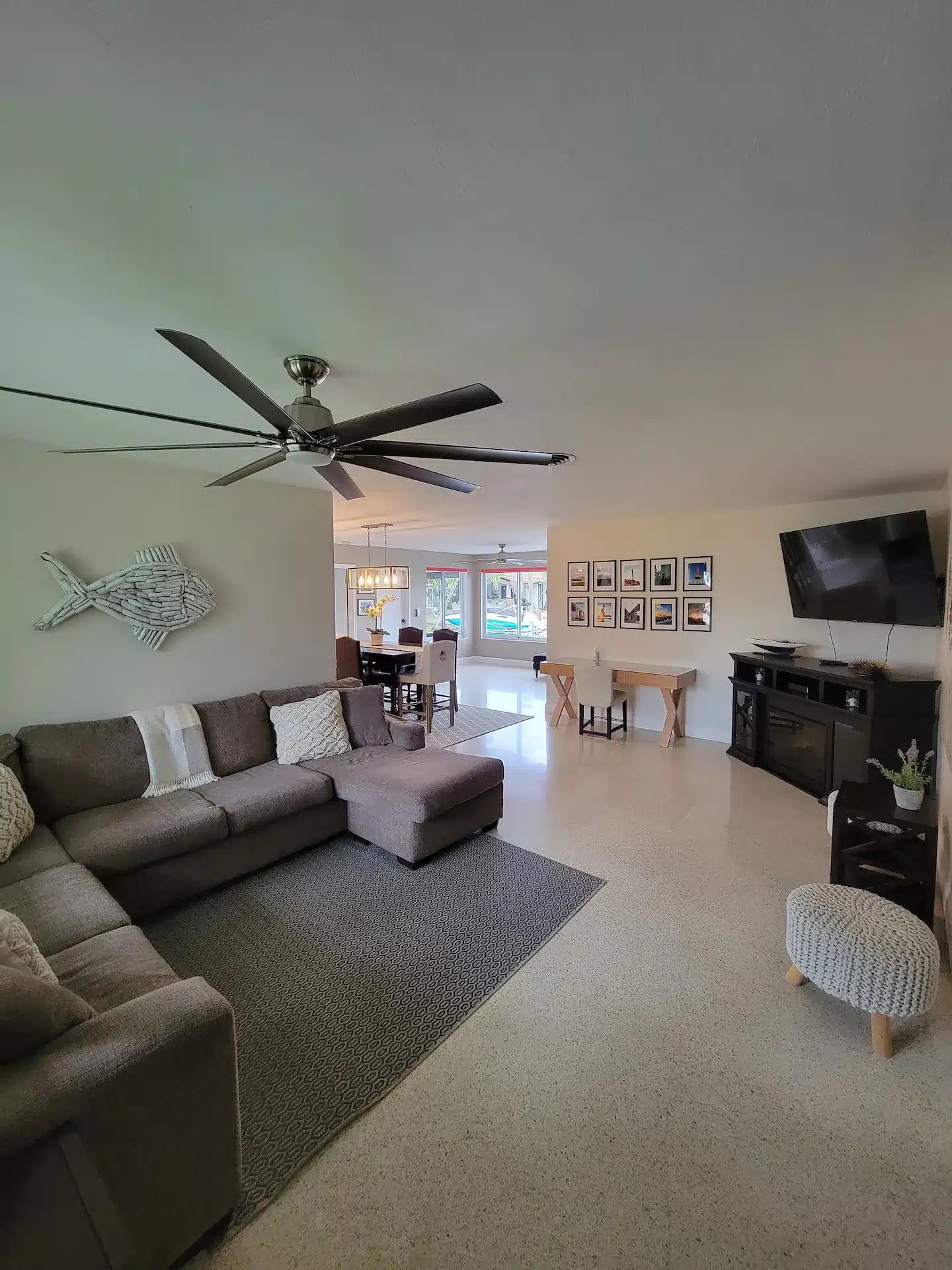 Spacious and comfy living area.